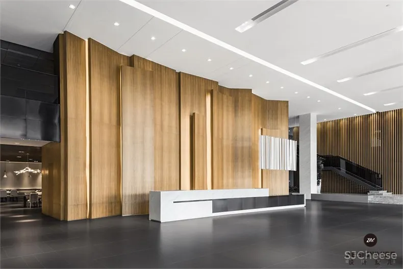 三能集成房屋股份有限公司办公楼-15-首层大堂1.jpg 直上:长沙三能集成房屋股份有限公司办公楼设计