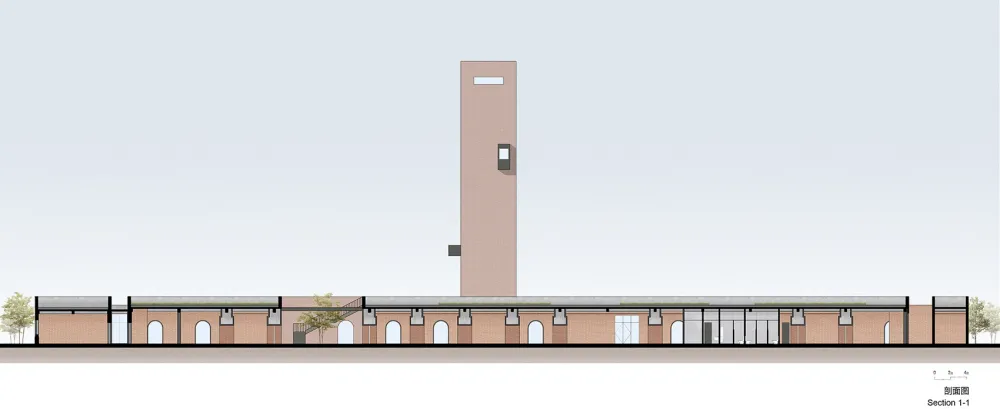 湿地中的红砖塔,河北 / 空格建筑