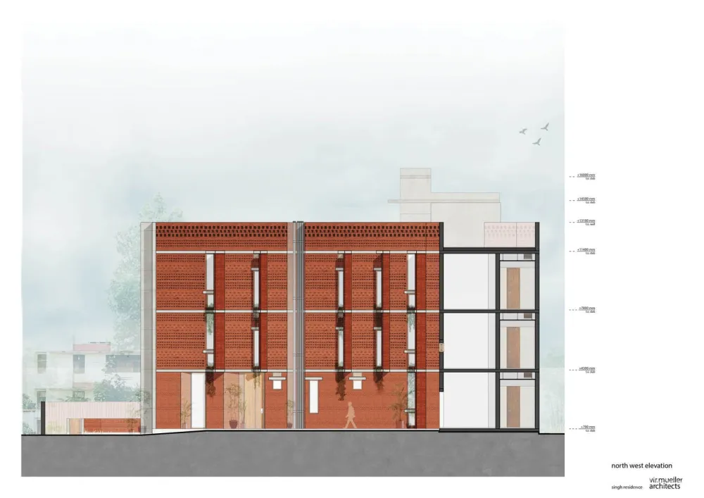 印度动感砖砌住宅 / Vir.Mueller Architects
