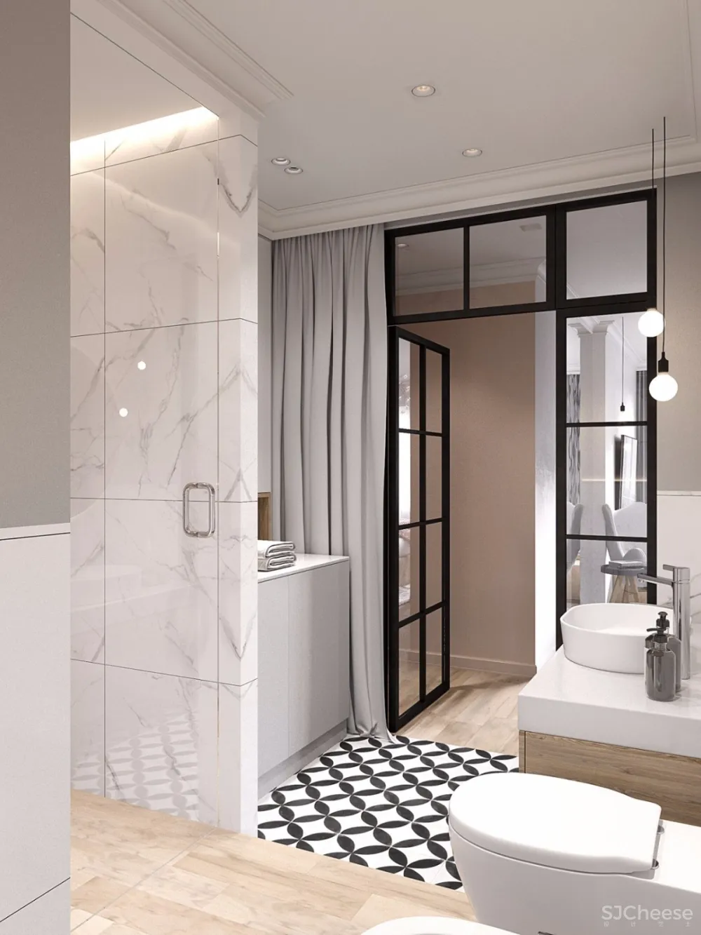 81.6㎡一家三口,用玻璃隔断丨这样的玄关不亚于130㎡的标配