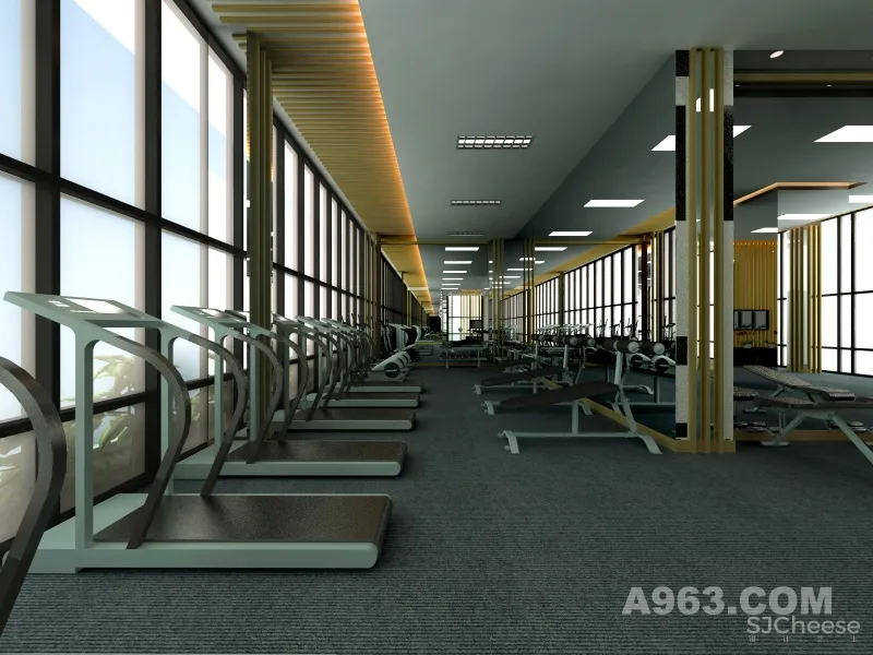 会所顶层健身房室内设计