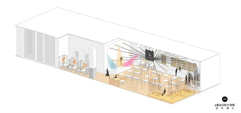 巨说还不错音乐餐厅-轴侧图1.jpg 物唯:羽泉“ 巨说还不错 ” 音乐餐厅设计