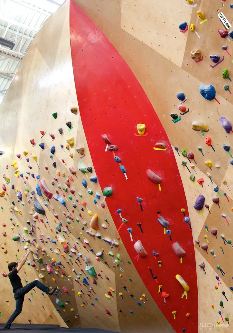 [健身馆] brooklyn boulders coworking space features towering rock climbing wall