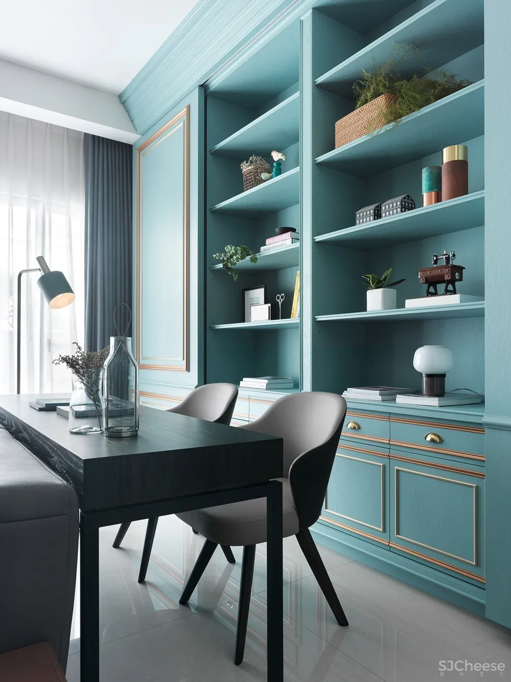 钟爱Tiffany蓝，气质家庭住宅 | Joy Chen