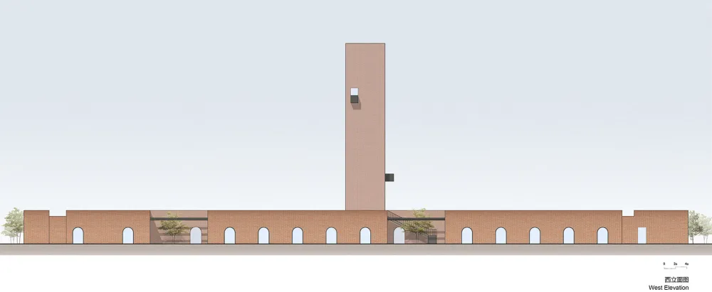 湿地中的红砖塔,河北 / 空格建筑