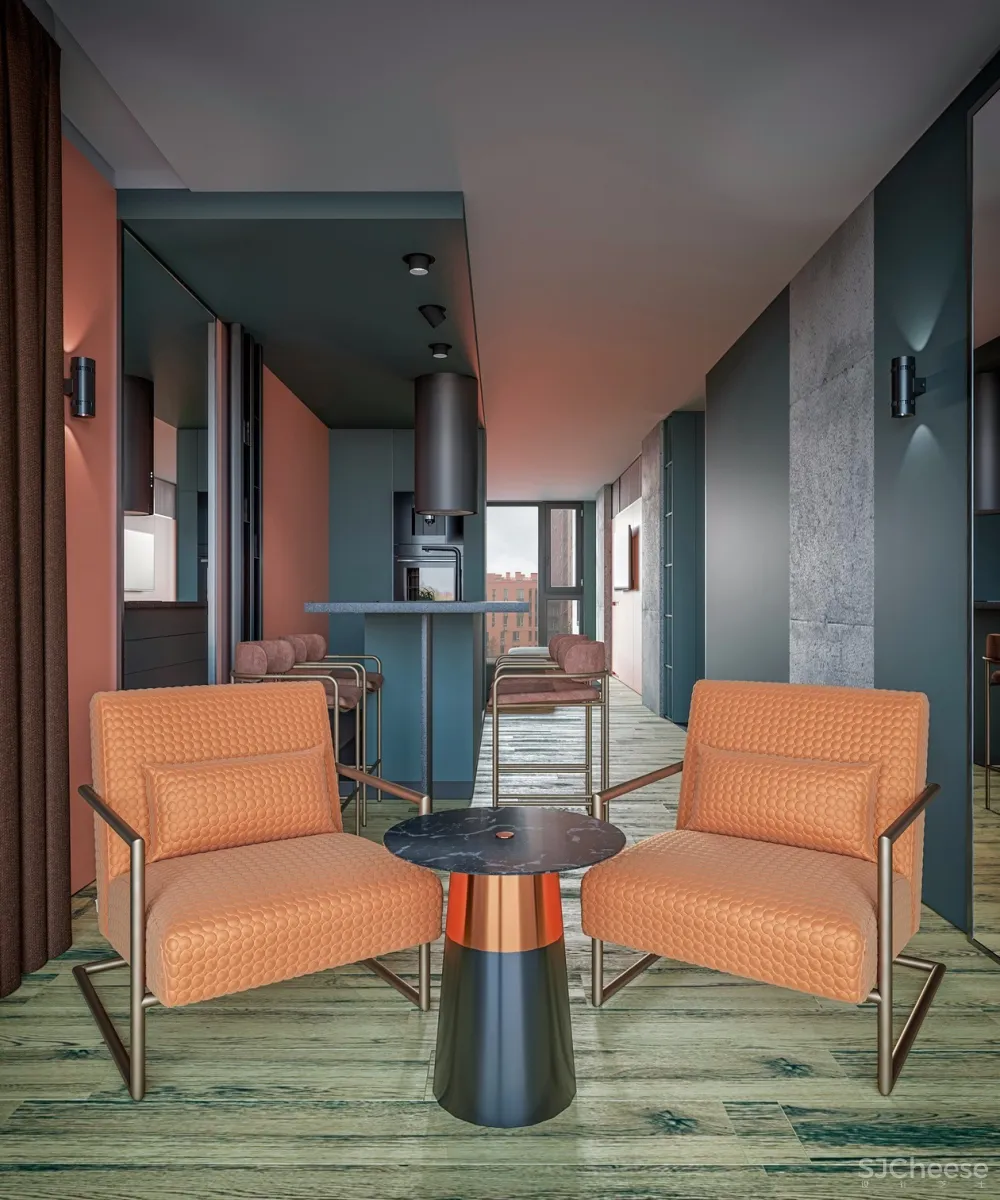 绿+橙 基辅个性公寓设计 | Elena Fateeva 首