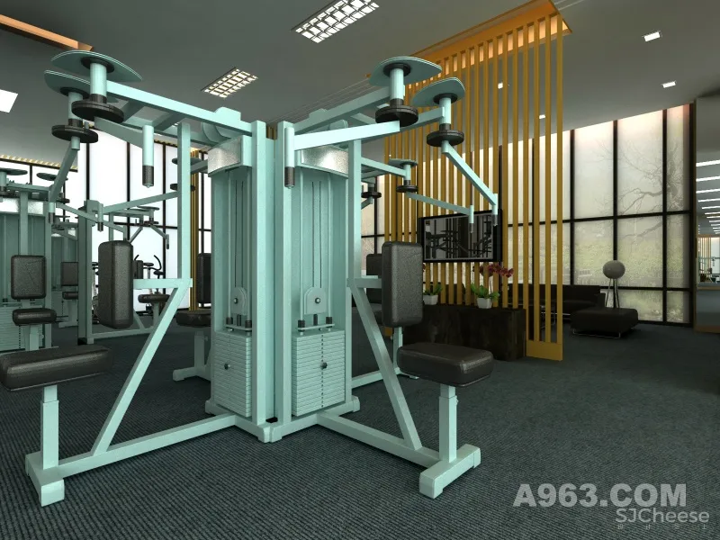 会所顶层健身房室内设计