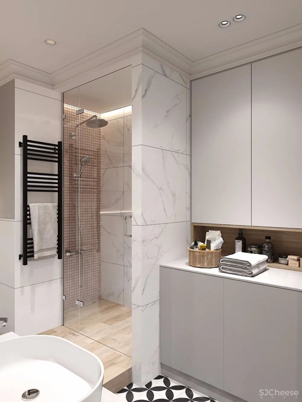 81.6㎡一家三口,用玻璃隔断丨这样的玄关不亚于130㎡的标配