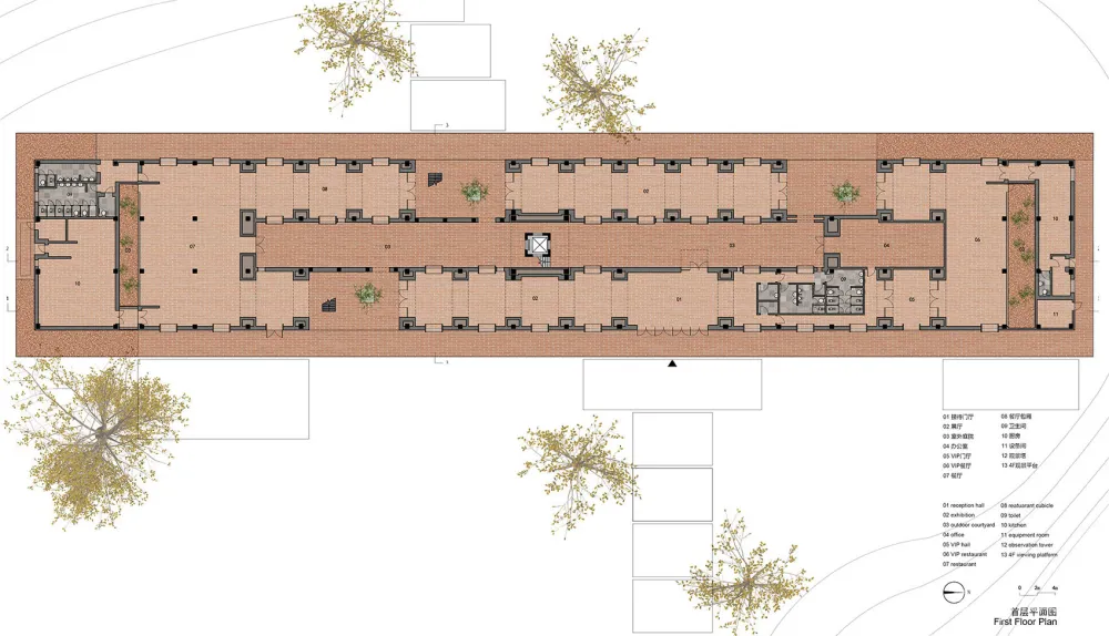 湿地中的红砖塔,河北 / 空格建筑