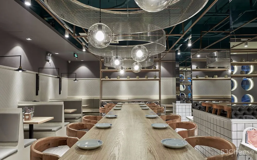 原木+金属打造的复古餐厅 | 三也室内设计 首