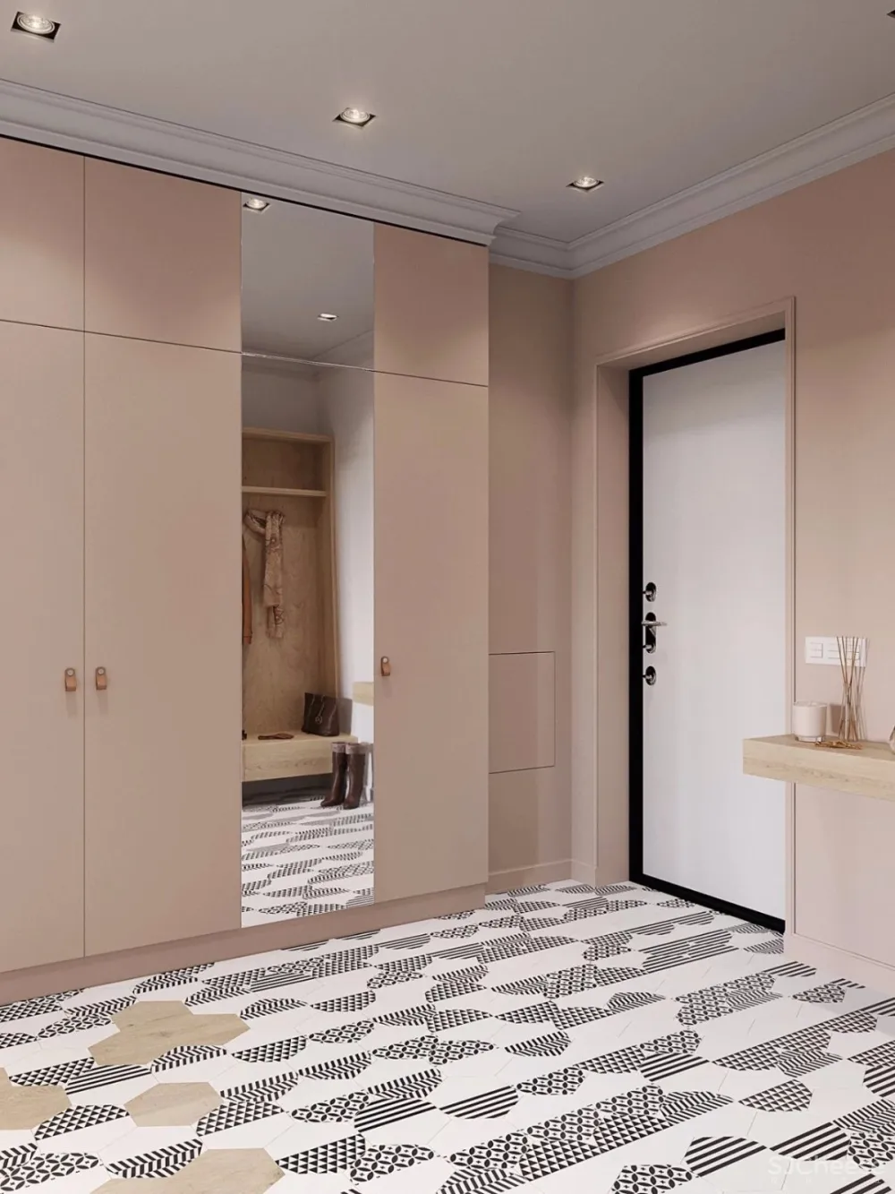 81.6㎡一家三口,用玻璃隔断丨这样的玄关不亚于130㎡的标配