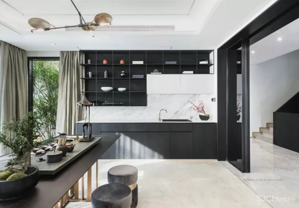 1120㎡轻奢别墅,一半冷艳一半迷红 | 舍下空间