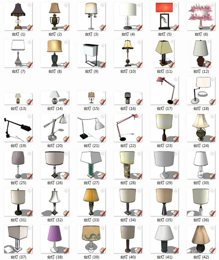 室内SU灯具模型丨SketchUp草图大师丨1500个灯具模型库丨Skp格式丨1.31GB