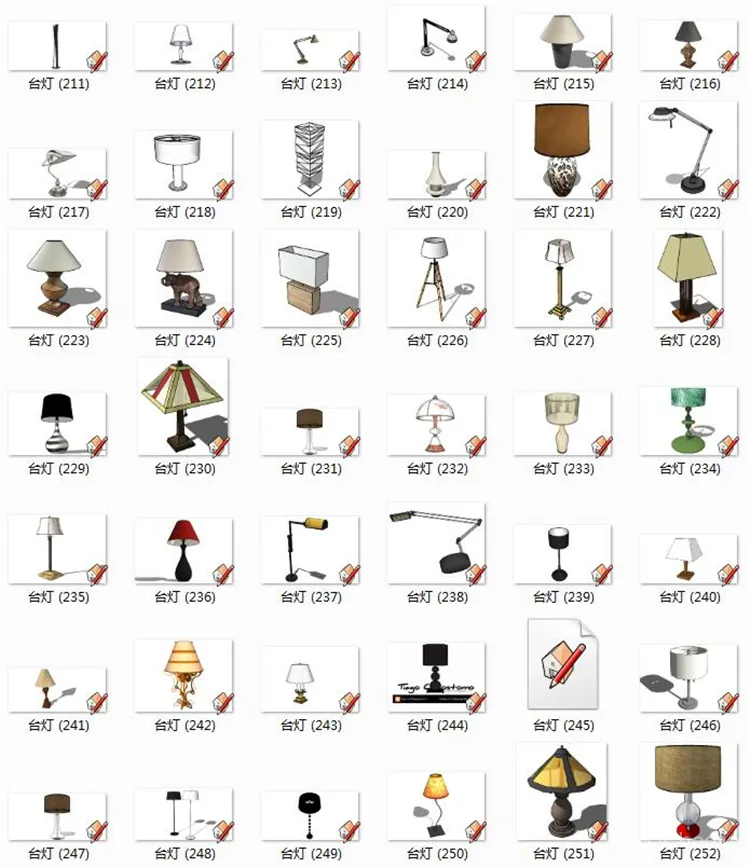 室内SU灯具模型丨SketchUp草图大师丨1500个灯具模型库丨Skp格式丨1.31GB