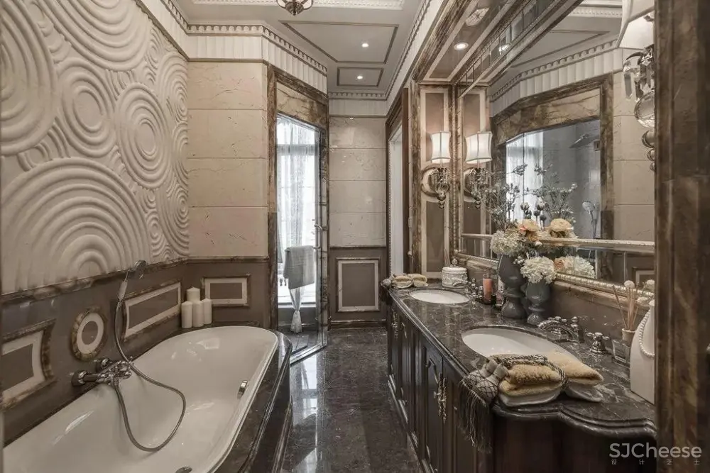 法式宫庭风格别墅案例丨完整CAD施工图+实景效果图丨CAD+JPG丨229M