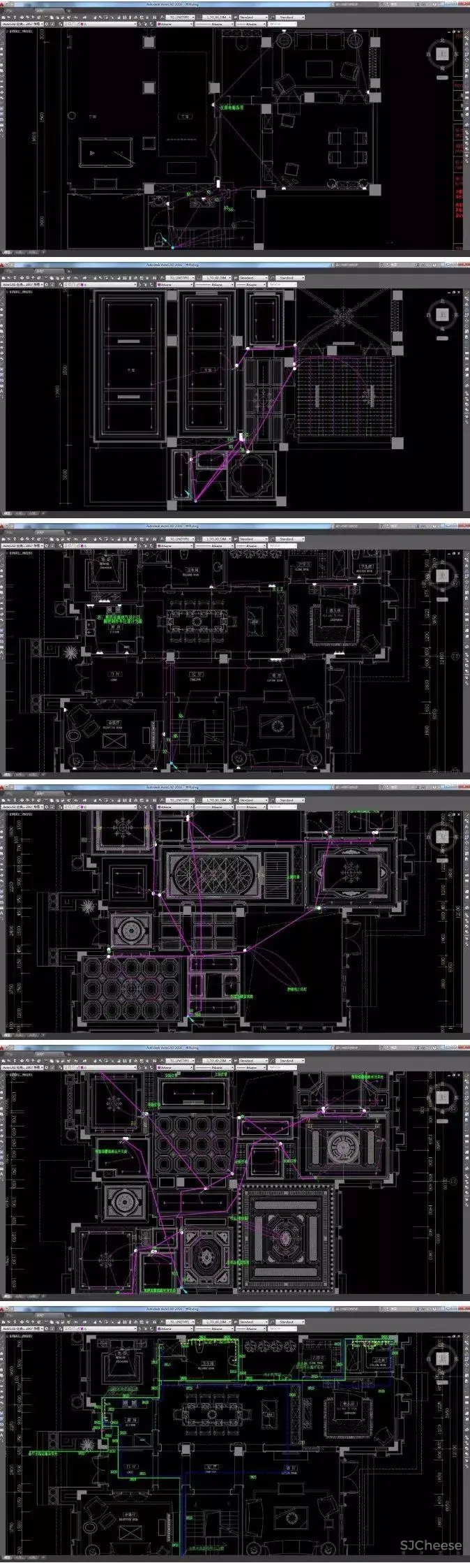 法式宫庭风格别墅案例丨完整CAD施工图+实景效果图丨CAD+JPG丨229M