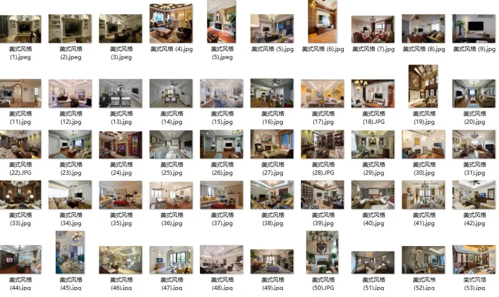 美式风格客厅、背景墙大合集【320M】