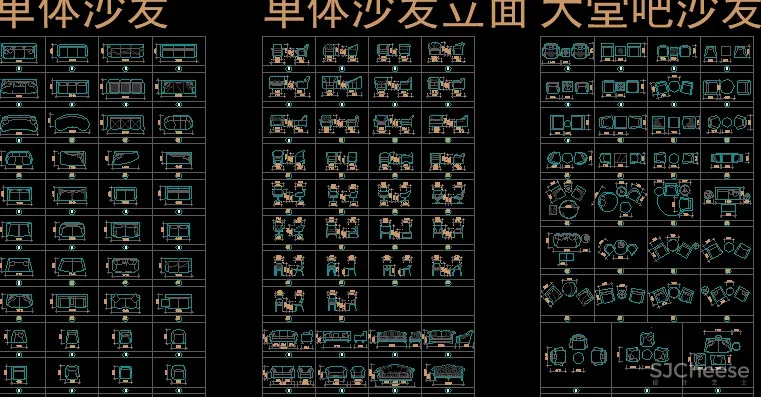 超级全能CAD图库丨天地墙图库+家具图库+节点+装饰线条丨728M