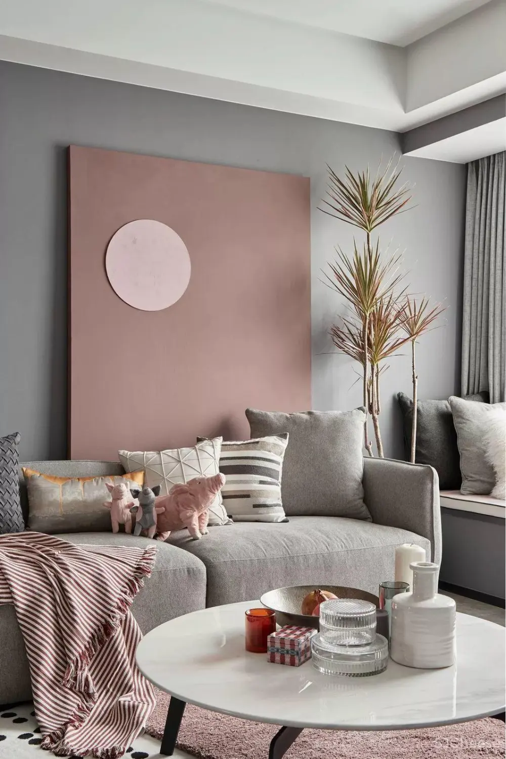 高级灰+烟粉,撩人轻熟风! 高级灰+烟粉,精致住宅-撩人轻熟风!| 所向设计