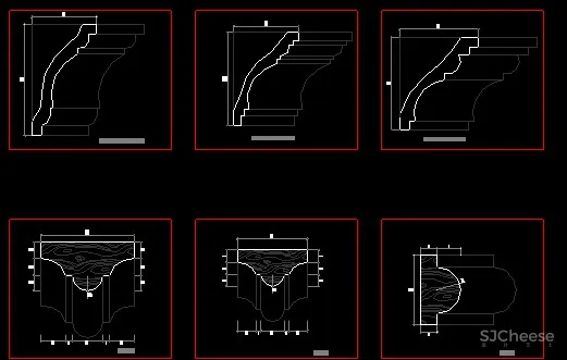 170款天花吊顶布局丨81款天花图案cad图库丨35款天花剖面图