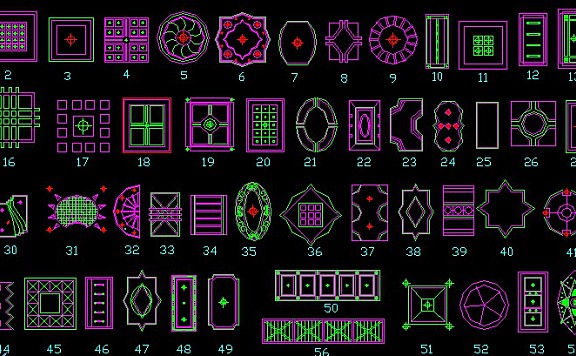 170款天花吊顶布局丨81款天花图案cad图库丨35款天花剖面图