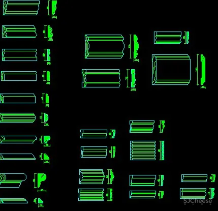 2000个各式造型线条丨踢脚线+天花角线+腰线+背景墙线条+门套线+收口线