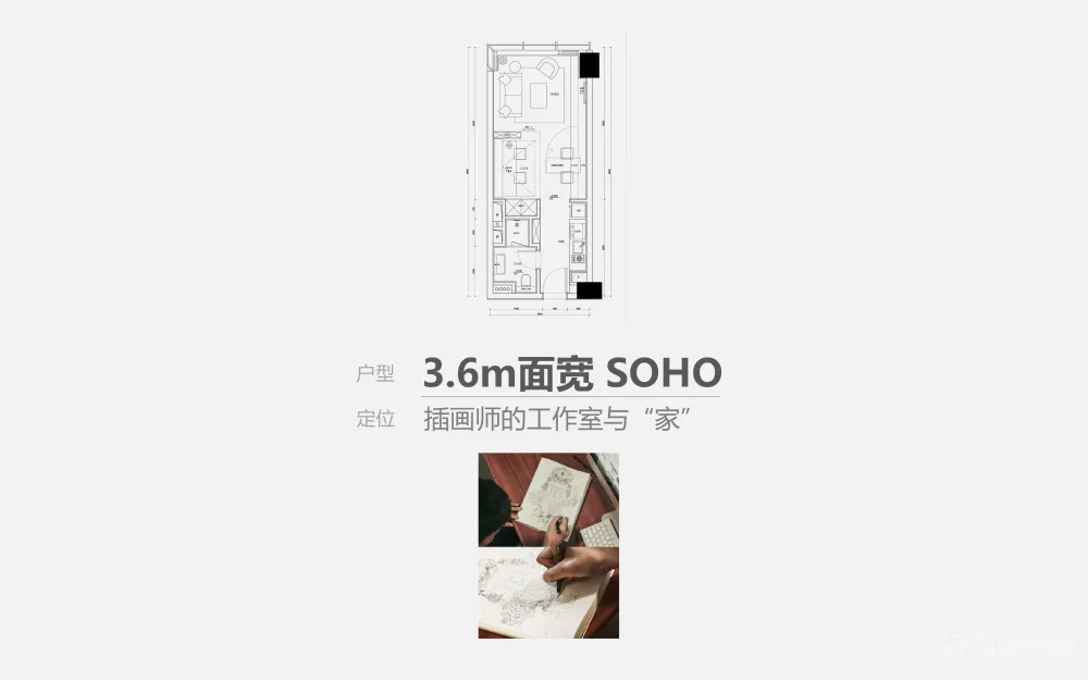 SOHO+LOFT风格公寓样板间丨5套软装方案PPT+CAD施工图丨427M