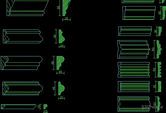 2000个各式造型线条丨踢脚线+天花角线+腰线+背景墙线条+门套线+收口线