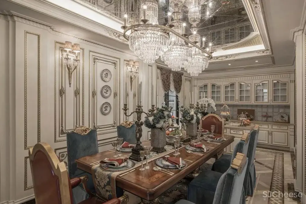 法式宫庭风格别墅案例丨完整CAD施工图+实景效果图丨CAD+JPG丨229M