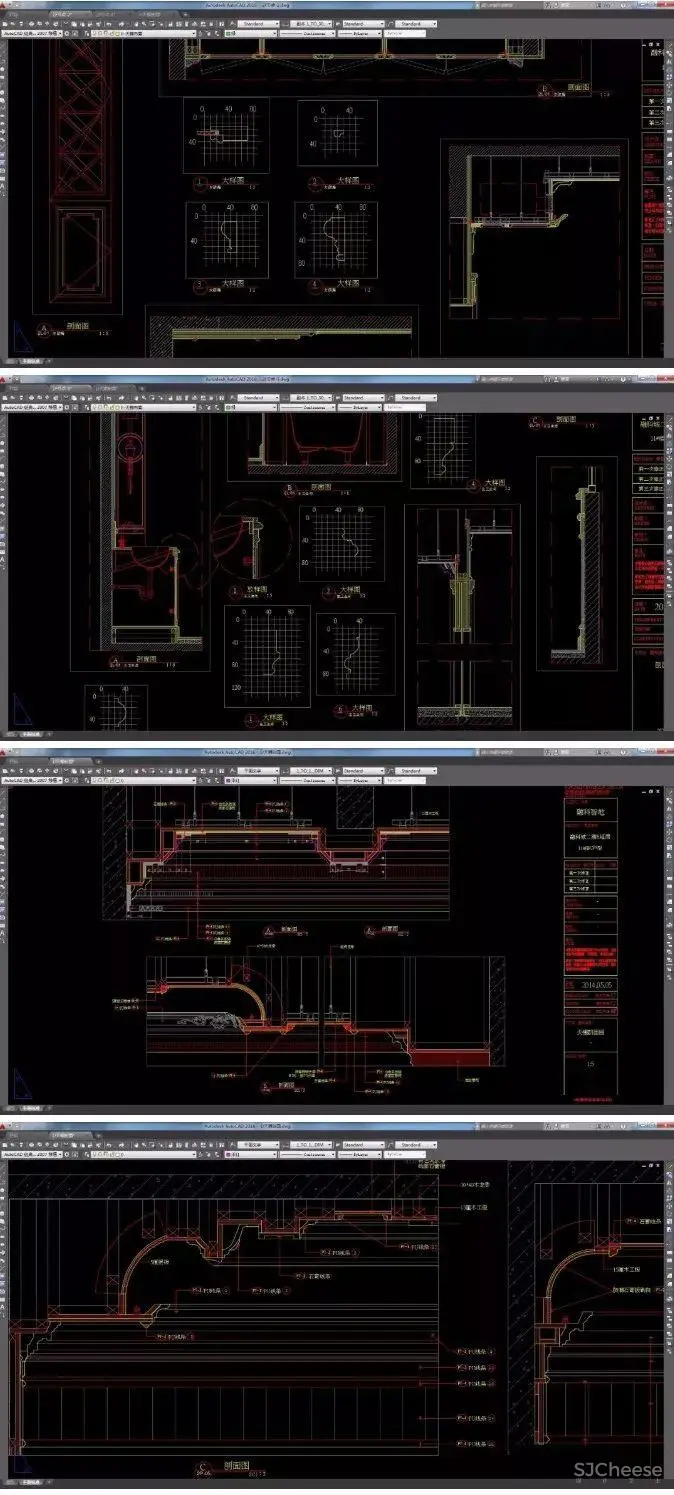 法式宫庭风格别墅案例丨完整CAD施工图+实景效果图丨CAD+JPG丨229M