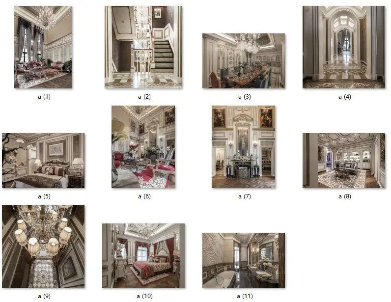 法式宫庭风格别墅案例丨完整CAD施工图+实景效果图丨CAD+JPG丨229M