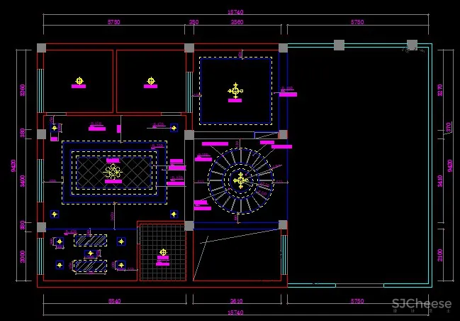 170款天花吊顶布局丨81款天花图案cad图库丨35款天花剖面图