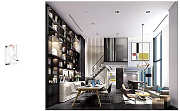 SOHO+LOFT风格公寓样板间丨5套软装方案PPT+CAD施工图丨427M