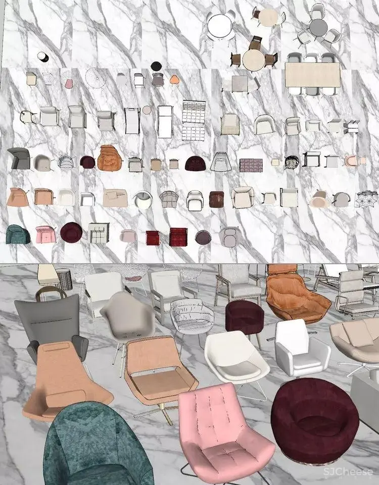 70个单体椅子模型丨SU精品模型丨SU单体模型库丨288M