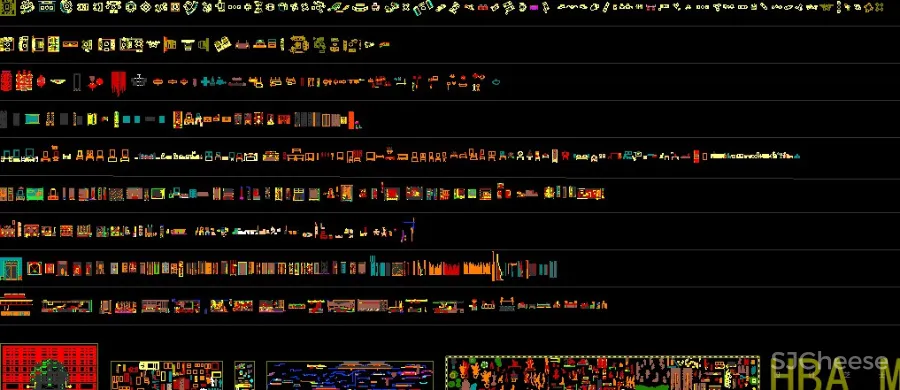 HBA最新全套制图规范+字体+图库+线型+节点+门表+图例+打印样式