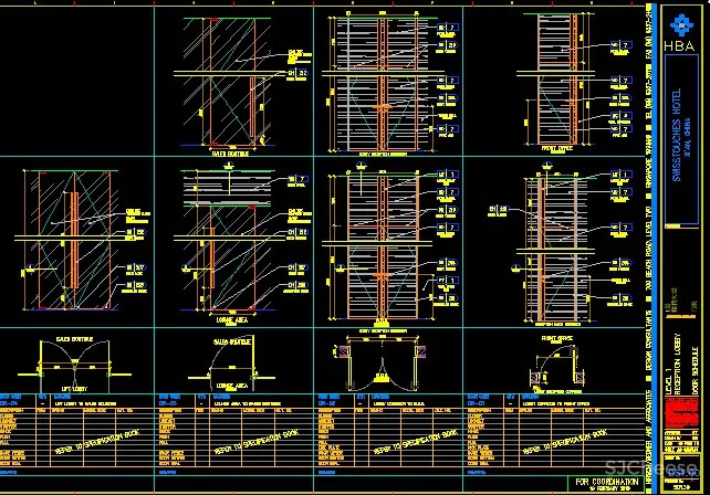 HBA最新全套制图规范+字体+图库+线型+节点+门表+图例+打印样式