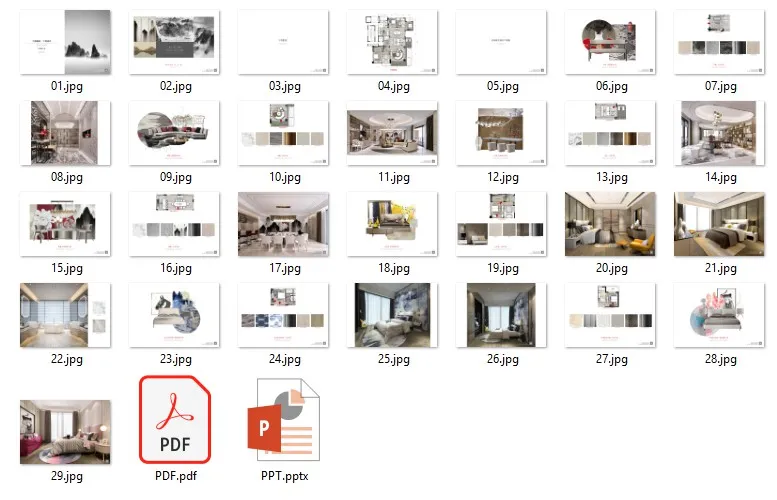 邱德光-寸滩新东方时尚风格400㎡样板间丨可编辑设计方案PPT+效果图丨PPT+JPG+PDF丨169M