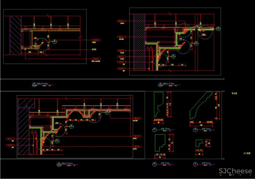 收口,节点,剖面CAD图合集丨5656套室内施工图大样节点丨DWG格式丨1.91G