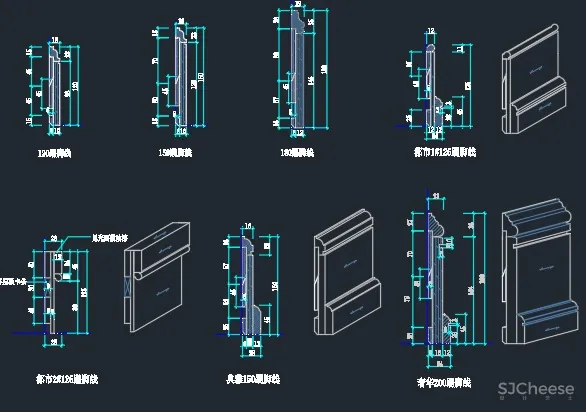 木作综合图库 I 门类+垭口+窗套+线条+壁炉+酒架+各类柜子、墙板、罗马柱 6M
