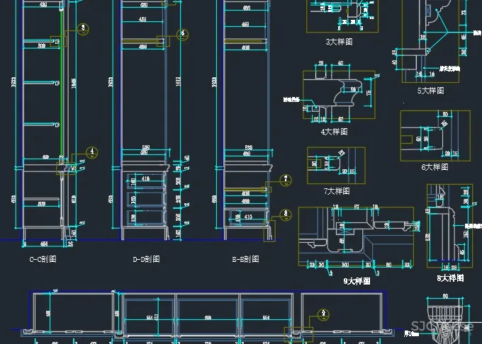 木作综合图库 I 门类+垭口+窗套+线条+壁炉+酒架+各类柜子、墙板、罗马柱 6M