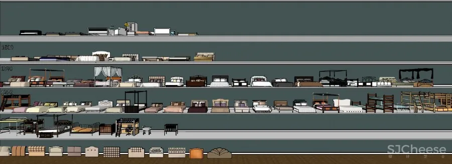 Sketchup草图大师分层精品模型库丨植物丨软装丨材质丨家具丨1.5G