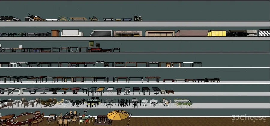 Sketchup草图大师分层精品模型库丨植物丨软装丨材质丨家具丨1.5G
