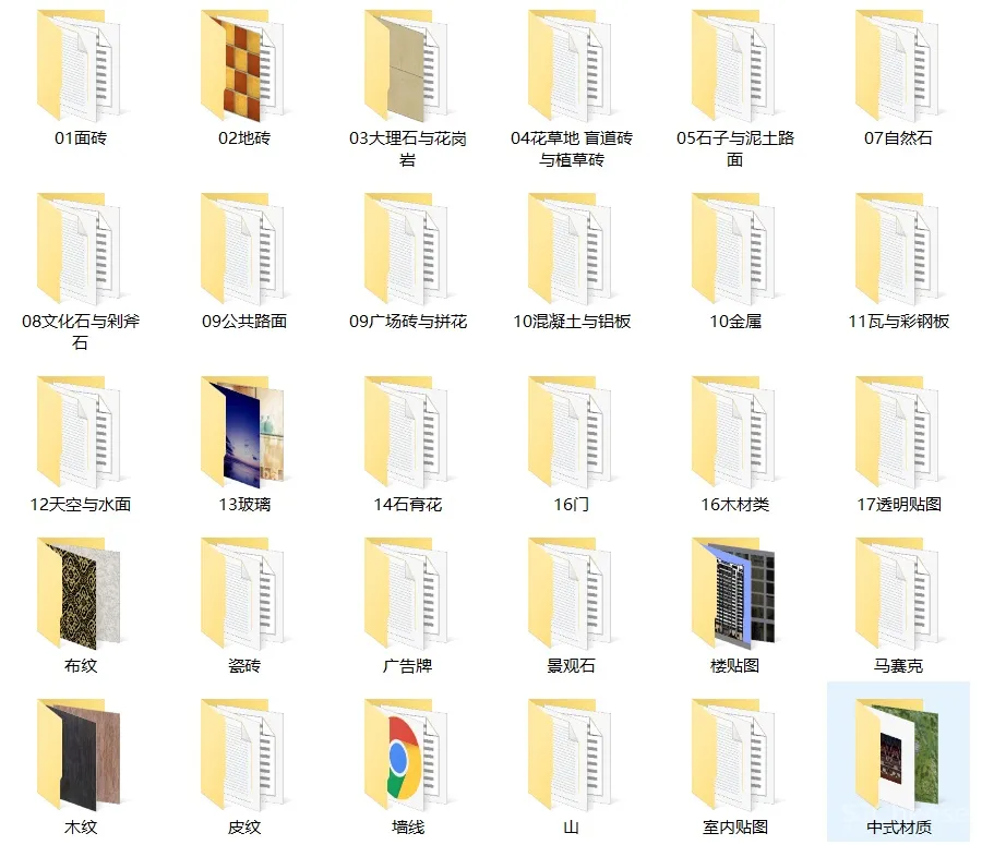 史上最全丨31大类丨6800种丨SketchUp材质库丨1.04G