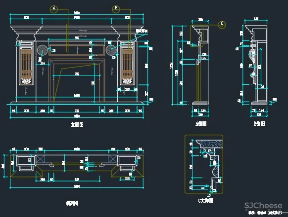 木作综合图库 I 门类+垭口+窗套+线条+壁炉+酒架+各类柜子、墙板、罗马柱 6M
