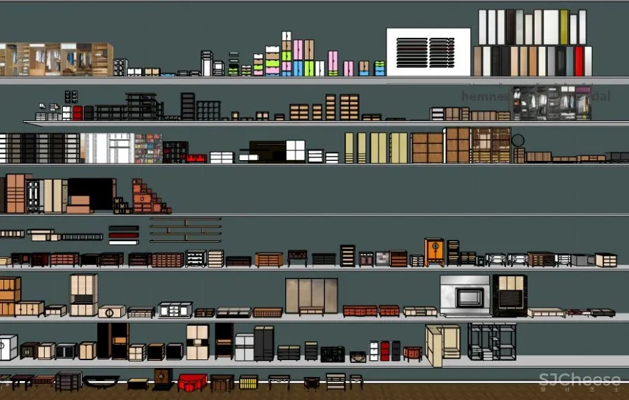 Sketchup草图大师分层精品模型库丨植物丨软装丨材质丨家具丨1.5G
