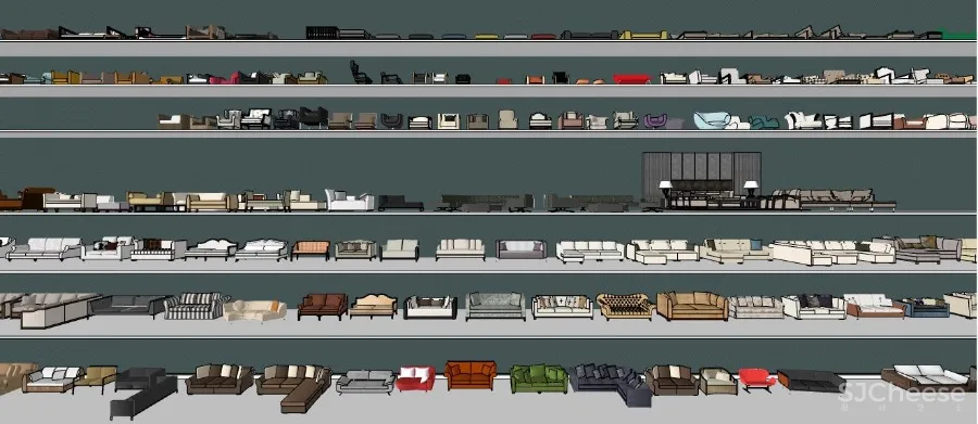 Sketchup草图大师分层精品模型库丨植物丨软装丨材质丨家具丨1.5G