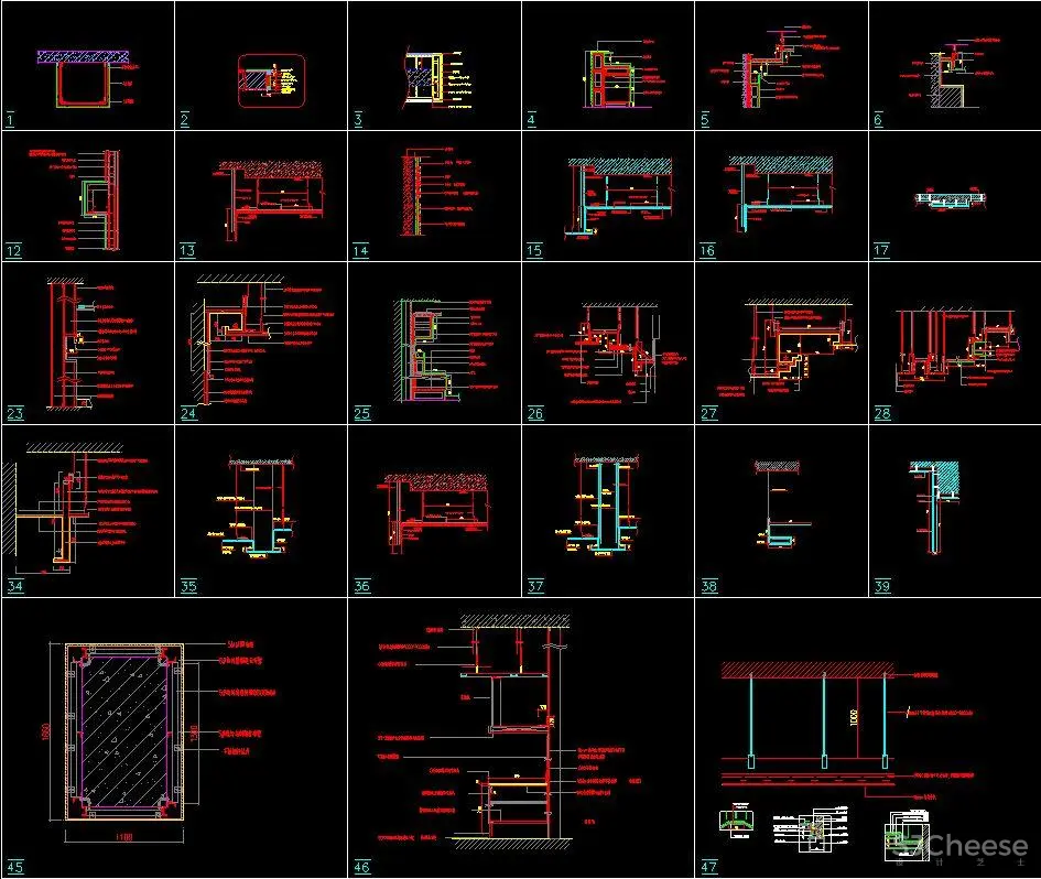 收口,节点,剖面CAD图合集丨5656套室内施工图大样节点丨DWG格式丨1.91G