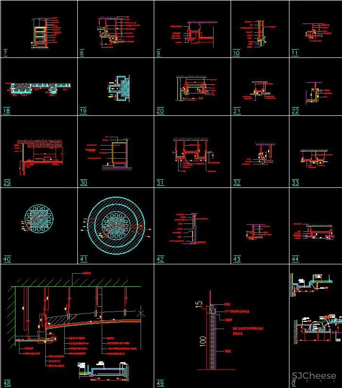 收口,节点,剖面CAD图合集丨5656套室内施工图大样节点丨DWG格式丨1.91G