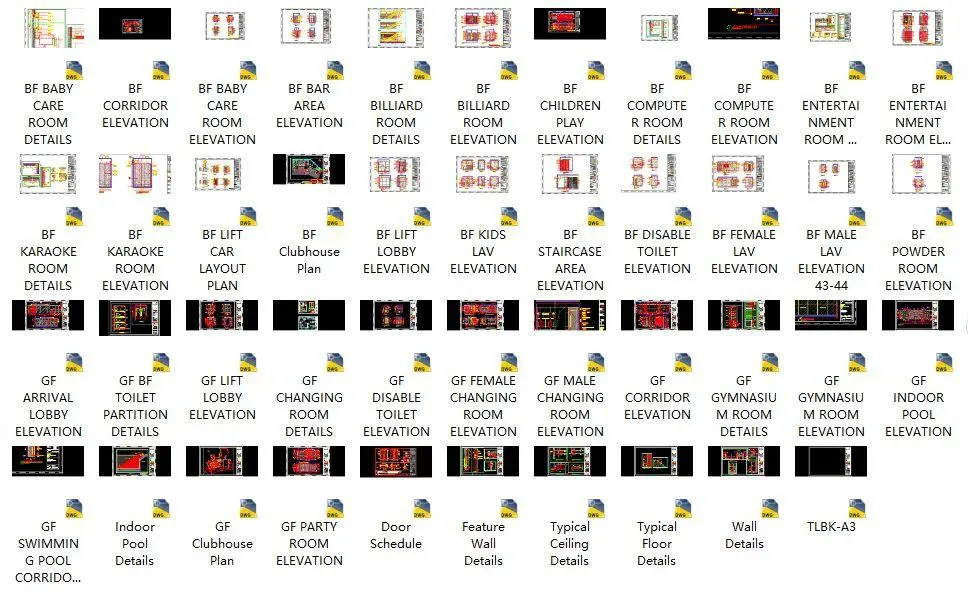 梁志天-澳门Cotai会所丨效果图+CAD施工图+物料表丨361M
