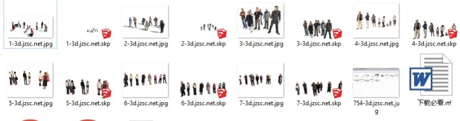 SketchUp草图大师丨SU-人物合集三维人物模型大全丨skp格式丨123M